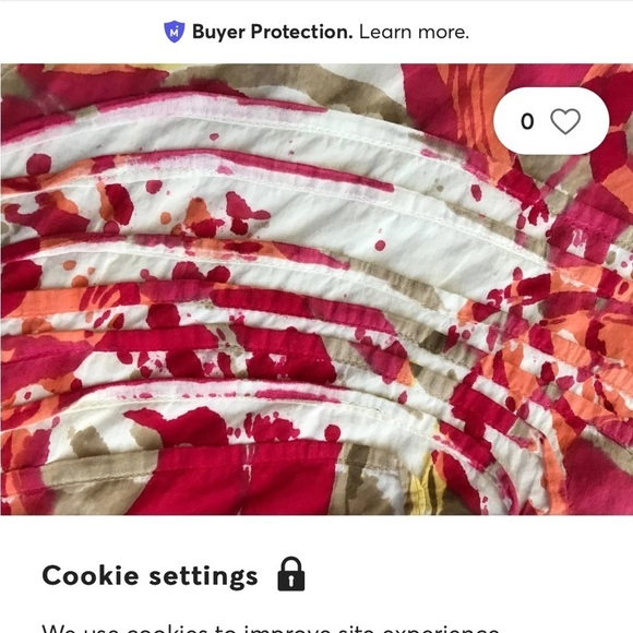 Chicos Skirt Sz 0/Reg S Multicolor Abstract Knee Length Lined Cotton Side Zip - Picture 5 of 10